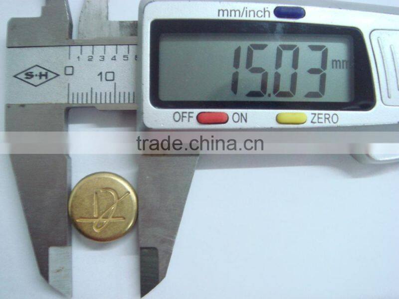 15mm gold color metal brass blind snap button