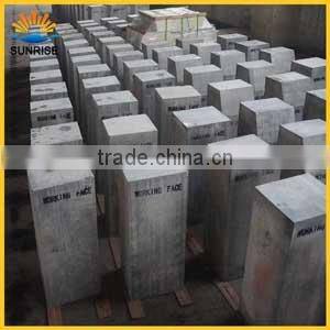 fused cast skid rail block used in steel pusher metallurgical furnace