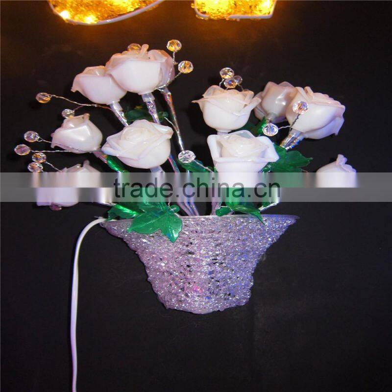 Led artificial flowers vase light for promoting
