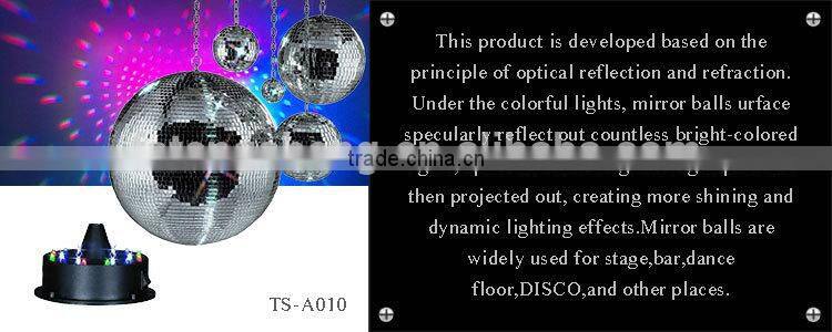 DJ culb decorative Really Glass disco mirror ball with metal motor in good quality for indoor use
