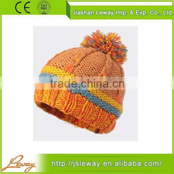 Cheap custom high quality girls fashion knitting beanie hat