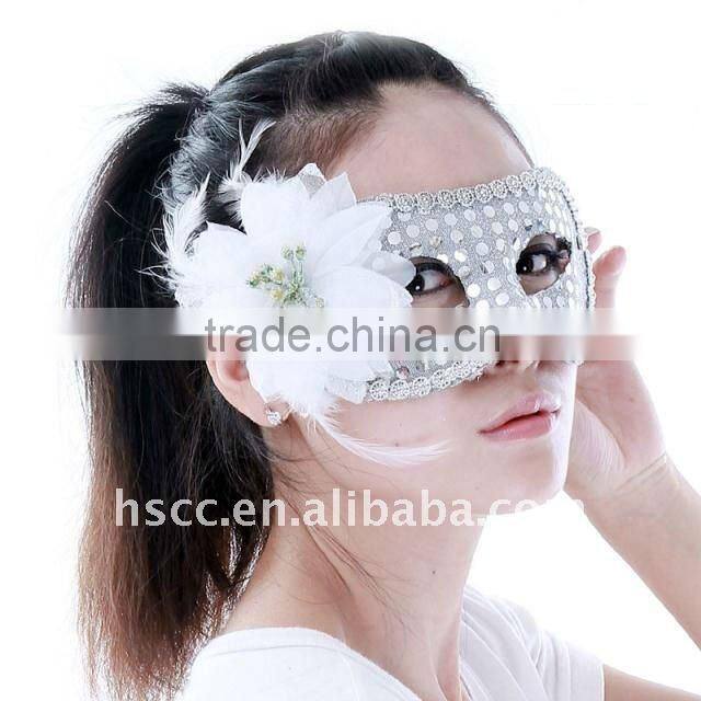 Hot Saling Spangle Half Face Sexy Princess Masquerade Masks With Flower