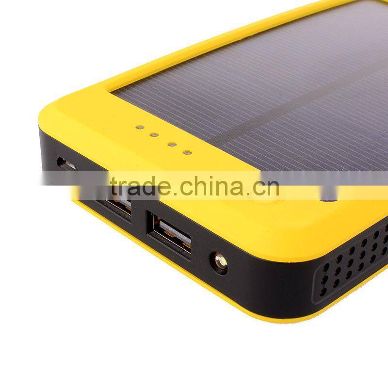 Cheap 10000mah portable mobile power bank with high efficient solar panel