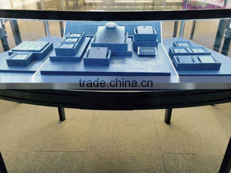classy blue jewelry counter display high-end jewelry display props for diamonds