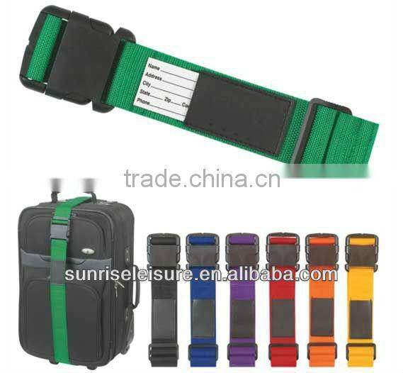 36173# Green Travel Adjustable Luggage Strap w. Luggage ID Tag