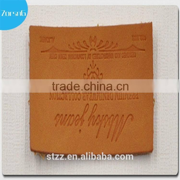 Custom Logo Clothing Faux PU Leather Patch for Denim