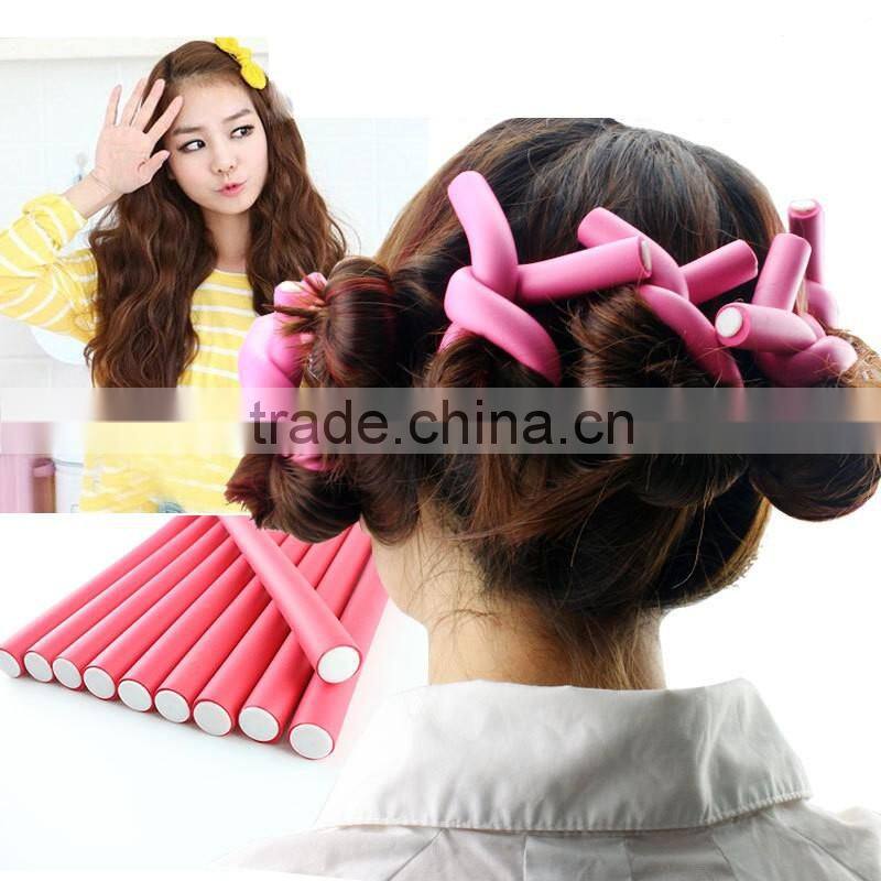 2016 New Fashion 10pcs / Set High Quality Soft Foam Bendy Hair Dryer Rollers Curlers Cling Multicolor Charming Bendy Rollers