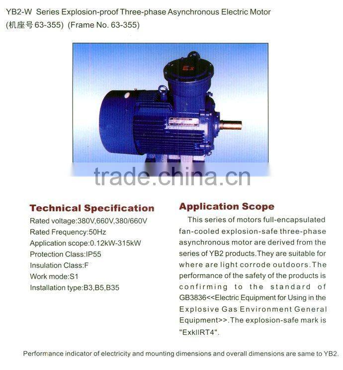 YB2-W Series Explosion-proof Three-phase Asynchronous Motor