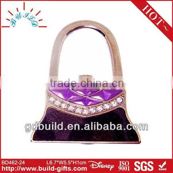 diamante metal portable hook portable bag hook with flower