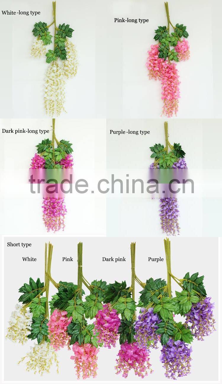 party hall decoration white wisteria plant