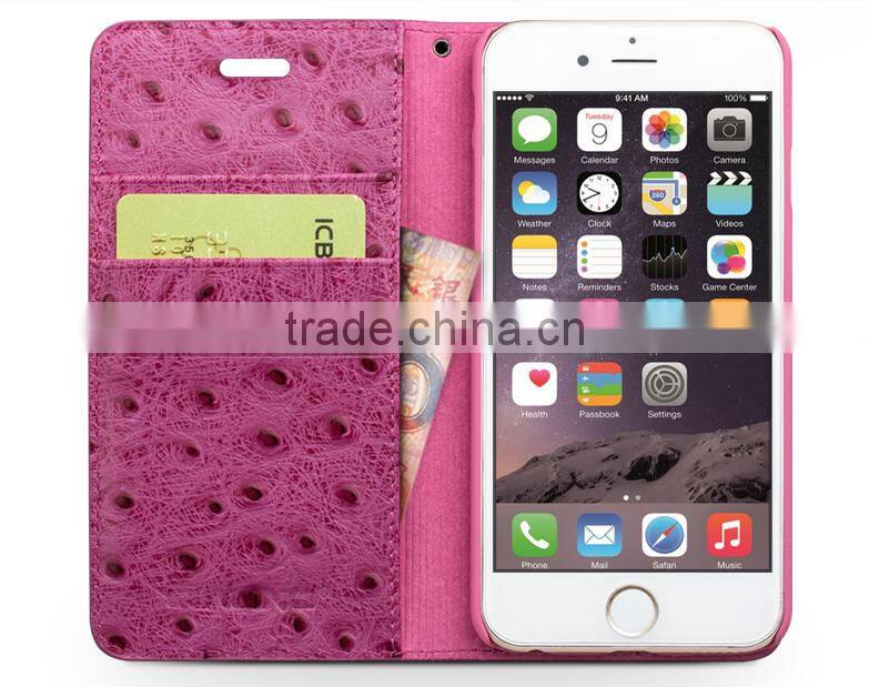 Sexy Purple Mobile Phone Case Wallet Leather Case With Card Slots For iPhone 6