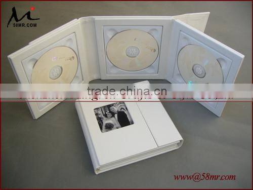 PU Leather Wedding CD DVD Case,1 Pic,4 Disc