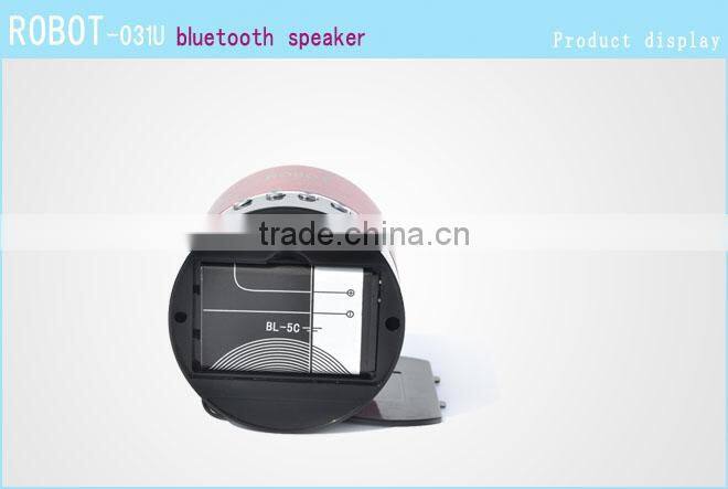 Robot-031u Good Quality Compatible Micro SD/TF Mini Bluetooth Speaker,Mini Bluetooth Speaker With FM Radio