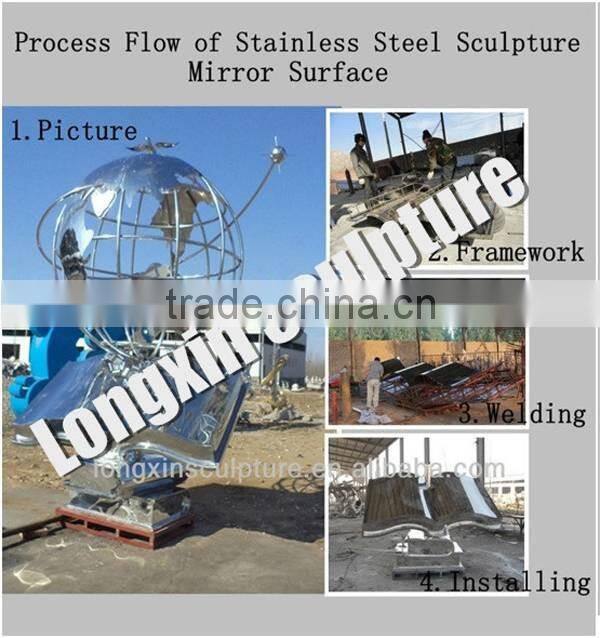 Outdoor Modern 304 Stainless Steel Sculpture for Garden Decoration