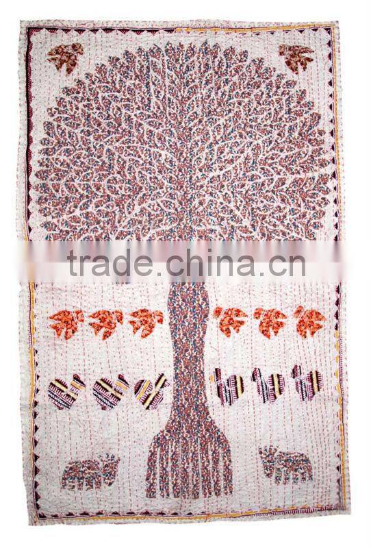Handmade embroidered tree Wall Hangings tapestry