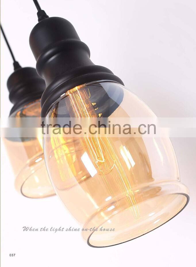 Antique Copper & Glass Coffee industrial Pendant Light with CE,ROHS,UL certificate for reasturant