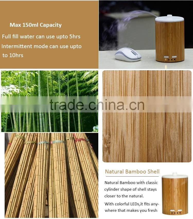 Bamboo room scent aroma system air freshener ultrasonic aroma mist diffuser