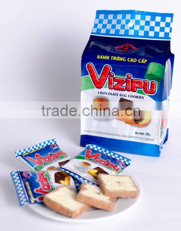 Vizipu Chocolate 100g/box Egg Cookie - CREAMY CHOCOLATE BISCUITS