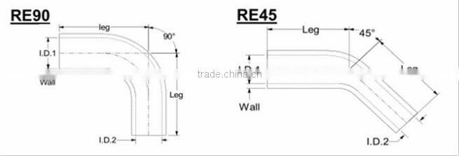 Ronen 45degree silicone hose for auto