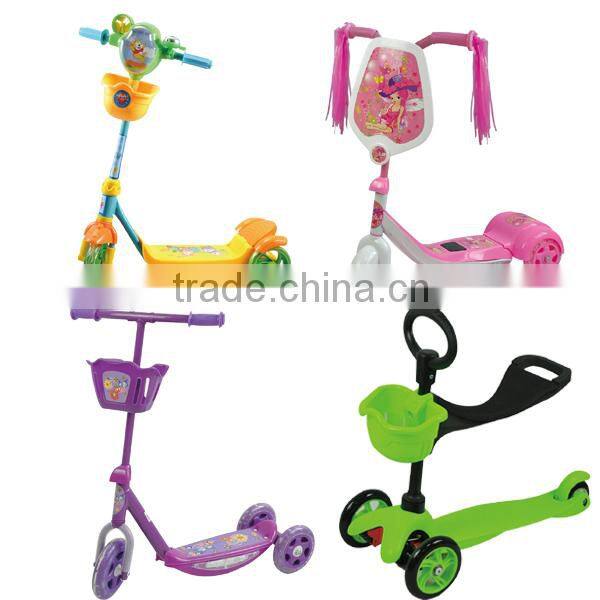new design 4PU wheel frog kick scooter for kids