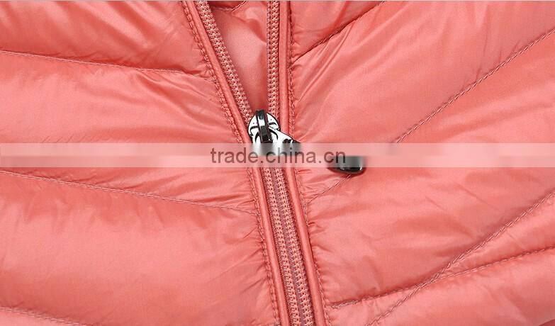 Custom Women Pink Ultra Light Duck Down Jacket