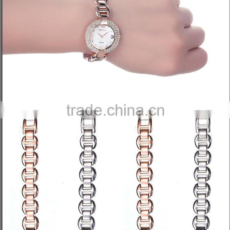 W4754 Silver White Clean White Dial Crystal design your own watch