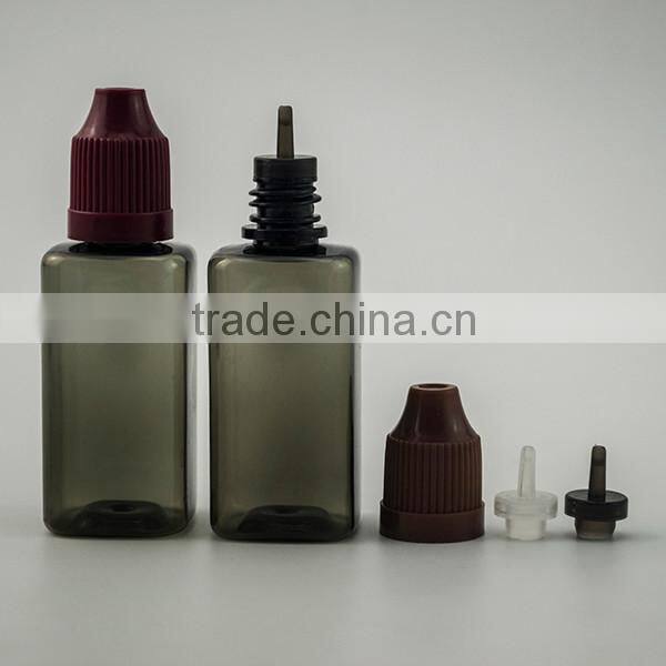 China supplier square PET dropper bottles New design PET e liquid bottles 30ml e juice square dropper bottle