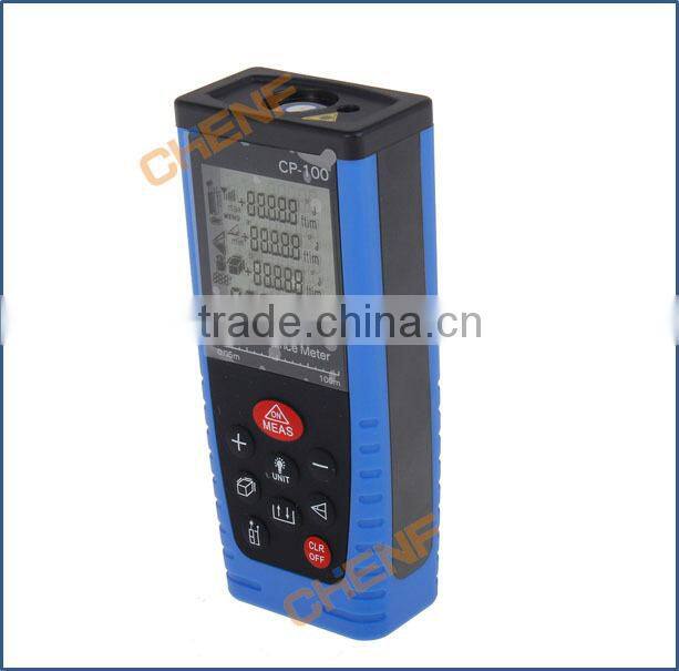 Newest Design Portable Digital LCD Yellow / Blue 100m Laser Distance Meter Rangefinder Range finder Tape measure