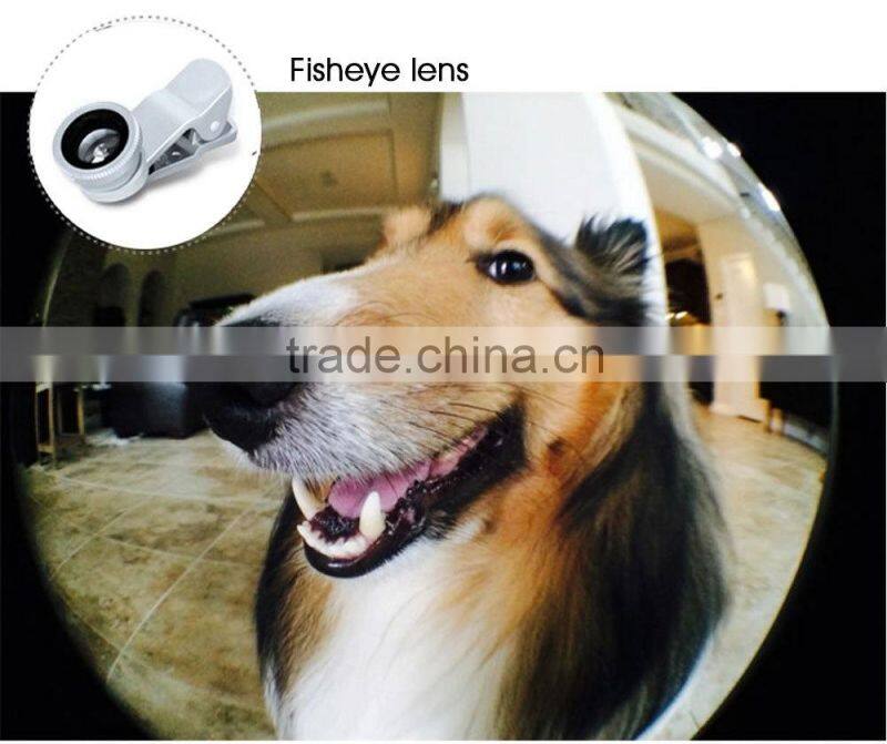 3 in1 Smartphone Lens Kit Cellphone Lens Macro Wide Angel Fisheye Lens for samsung galaxy s6 iphone 6