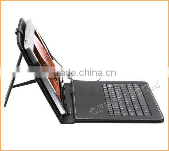 10.1" Keyboard Leather Cover Case QWERTY USB/mini USB/Micro Bracket Bag for 8" Tablet PC MID PDA Drop Shipping OPNEW Wholesale