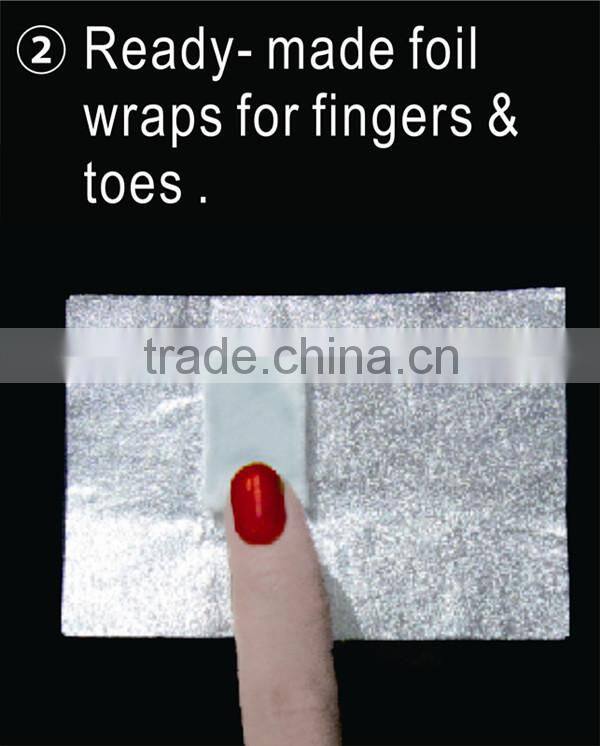 nail polish remover wrap alu foil sheets with embossed colorful design