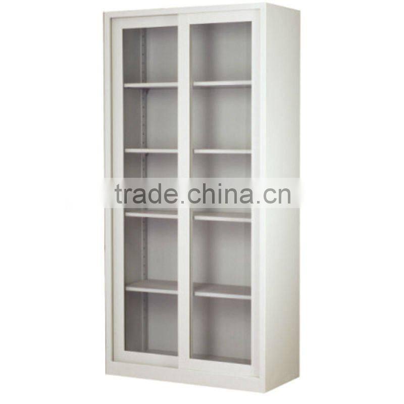 KFY-CB-15 Light Gray Sliding Glass Door Bookcase