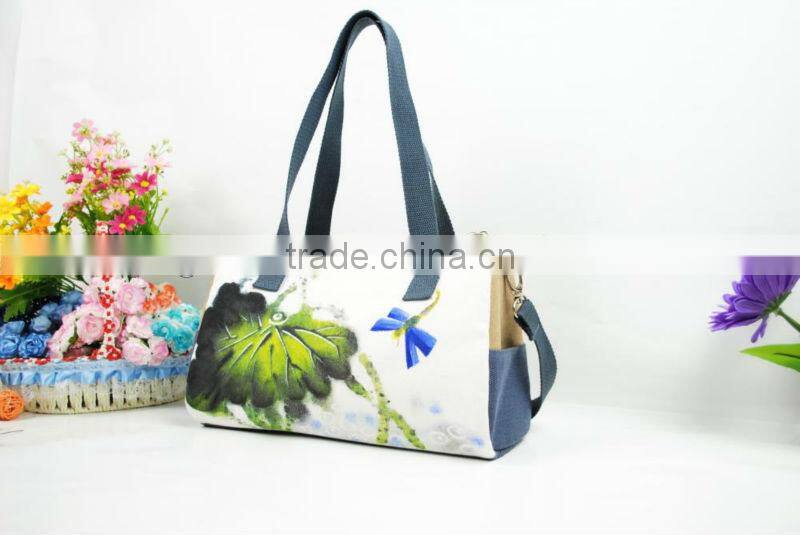 Chinese traditional style canvas lady's fashion bag