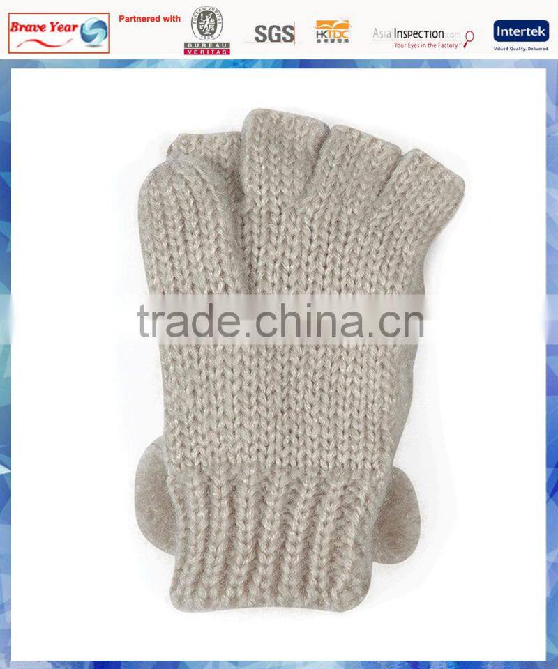 teenage girls novelty bear capped mitten acrylic knitted gloves