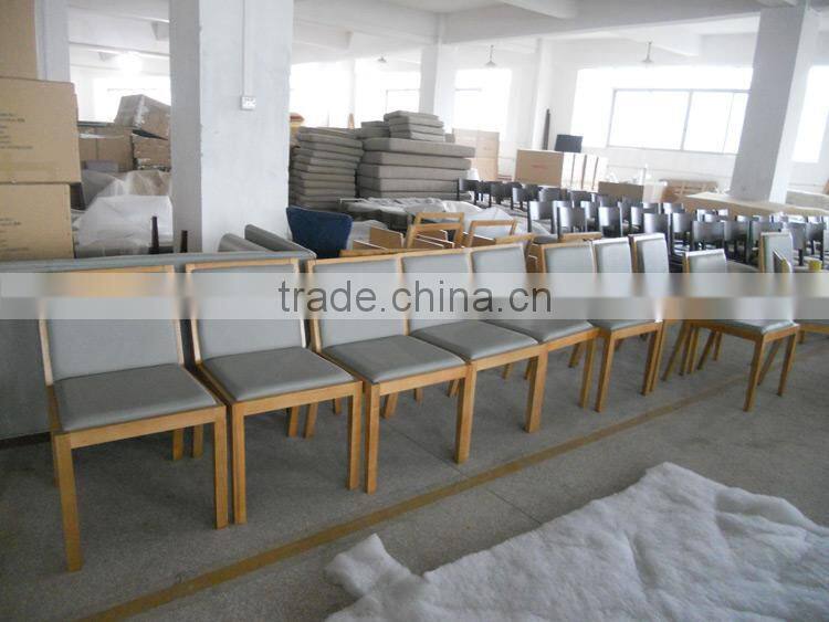 Environmental friendly lacquer commercial furniture restaurant solid wood leg chair