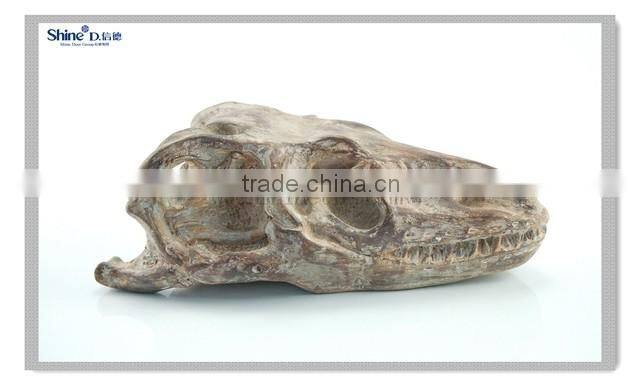 decorative resin craft mini cute dinosaur head fossil animal skull