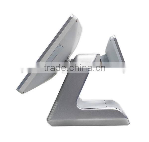 Silver color 15inch Supermarket All in One Touch Screen POS System with Aluminum alloy casing