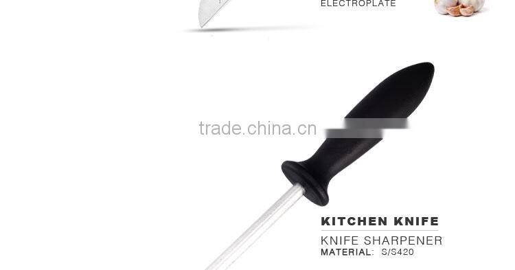 17 pcs soft touch handle kitchen knife set with wooden block