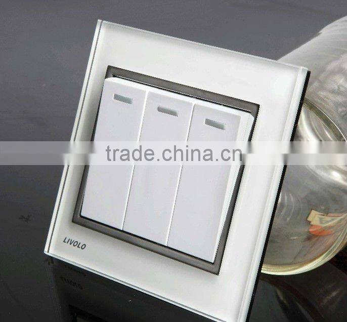 ivory high-grade square glass switch panel