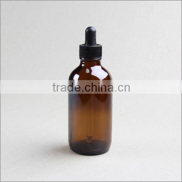 Clear Transparent Glass Boston Round Dropper Bottles