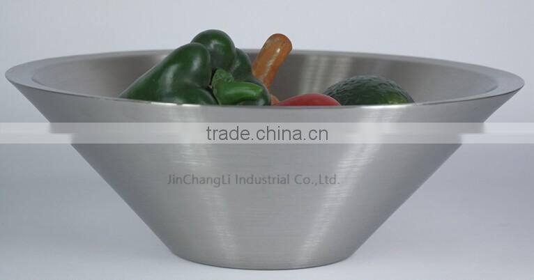2016 Elegant designs stainless steel double wall fruit dish