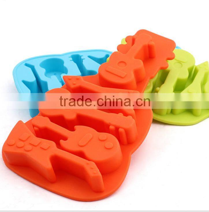 Kids Guitar Shaped Silicone Ice Cube Molds Tray