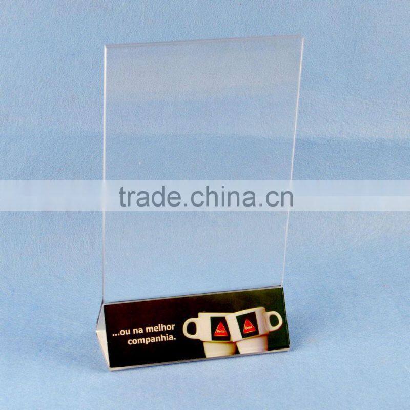 Three sides A4 size acrylic menu holder for restaurant use