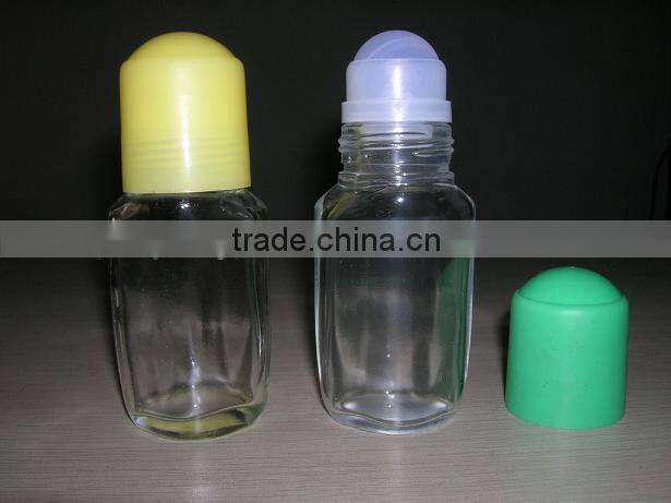 50ml clear glass roll on deodorant bottle
