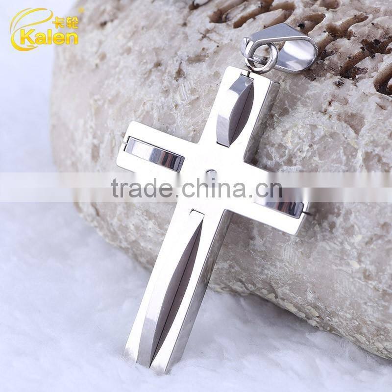 626 silver color 316 stainless steel cross pendant jewelry