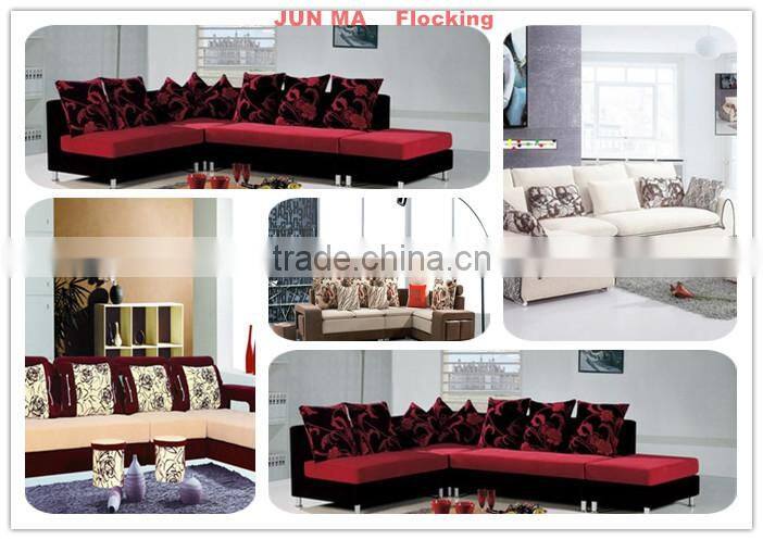 Green stripped pattern Manufacturer China Textile flock on flock fabric aisadi home textile