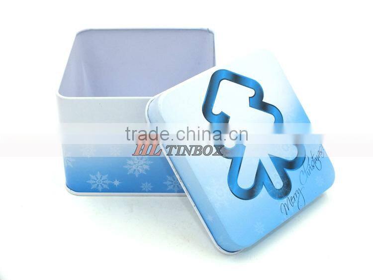 Christmas Square Candy Gift Tin Cans