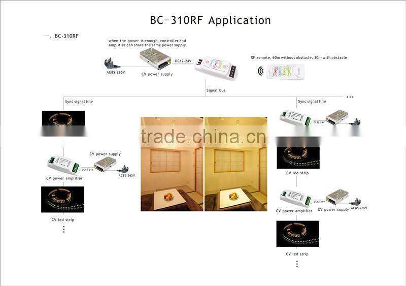 BC-310RF 2 channel CT dimmer for led strip 12v 24v color temperature led strip controller