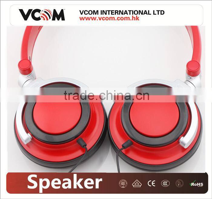 VCOM 2015 Foldable Stereo Headphone for DJ from China Factory