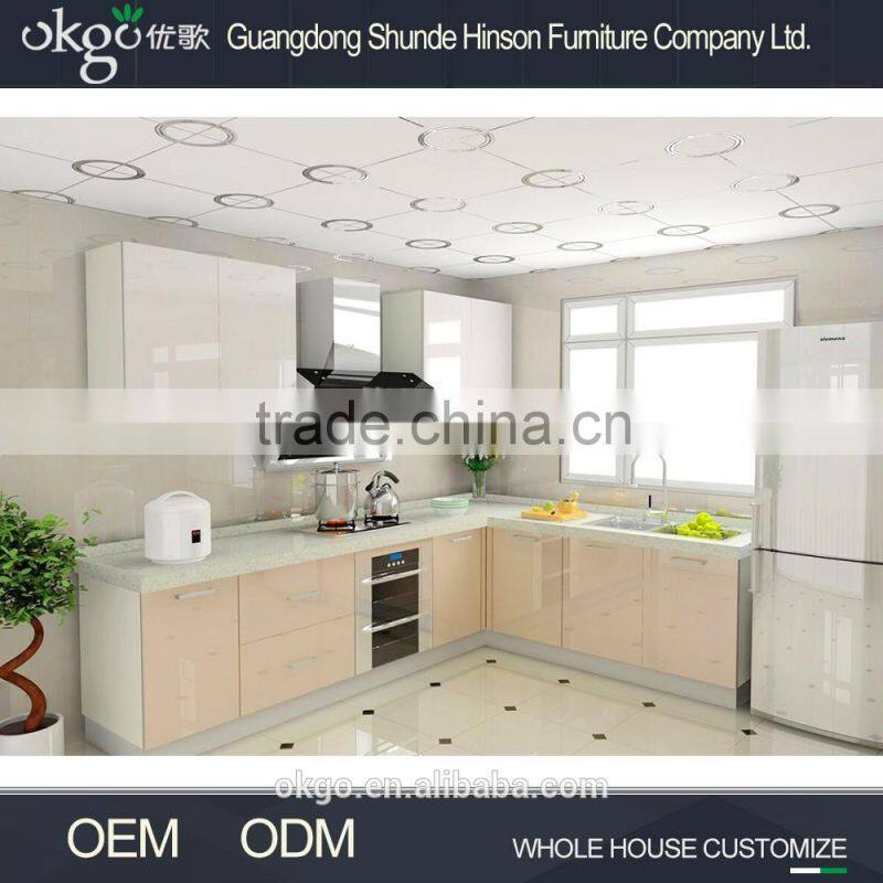 High gloss in stock kitchen cabinets